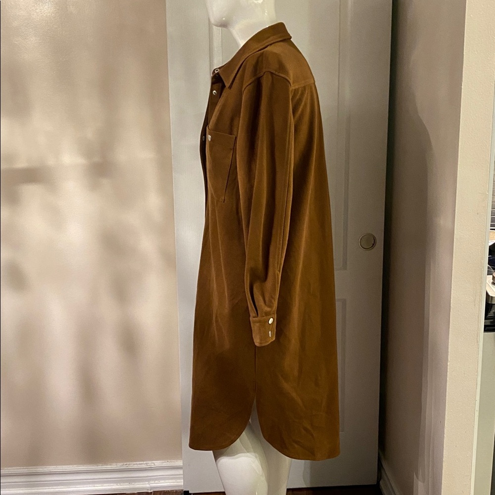 PGD Brown Women's Long Trench Coat L - Picture 5 of 12